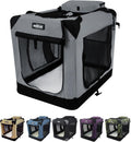 EliteField 3-Door Folding Soft Dog Crate 36in - Spacious, Portable Pet
