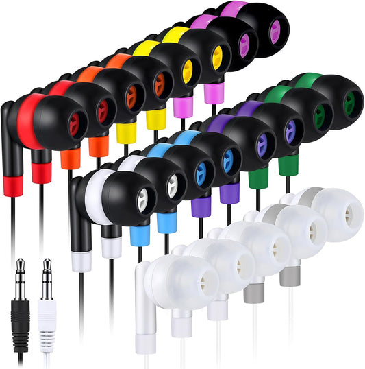 Kanayu 100 Pack Wired Earbuds for Classroom Use and More
