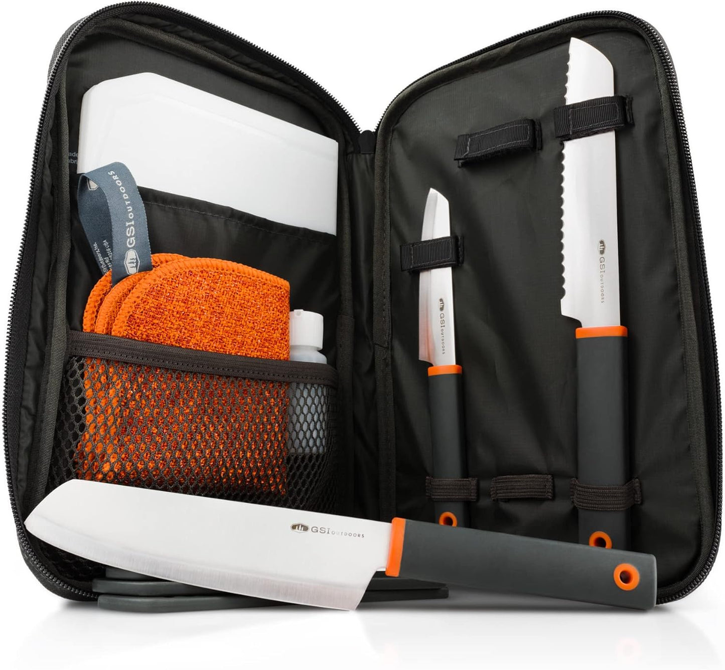GSI Outdoors Santoku Knife Set for Camping and Travel Cooking