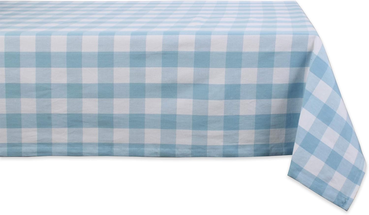 DII Buffalo Check Tablecloth 60 x 104 Light Blue & White Style
