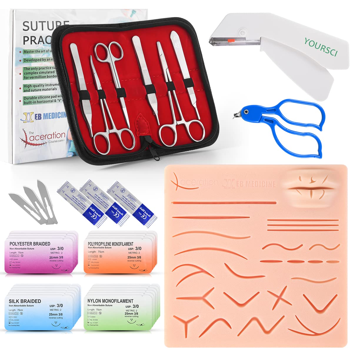 Suture Practice Training Kit for Medical Students and Clinicians