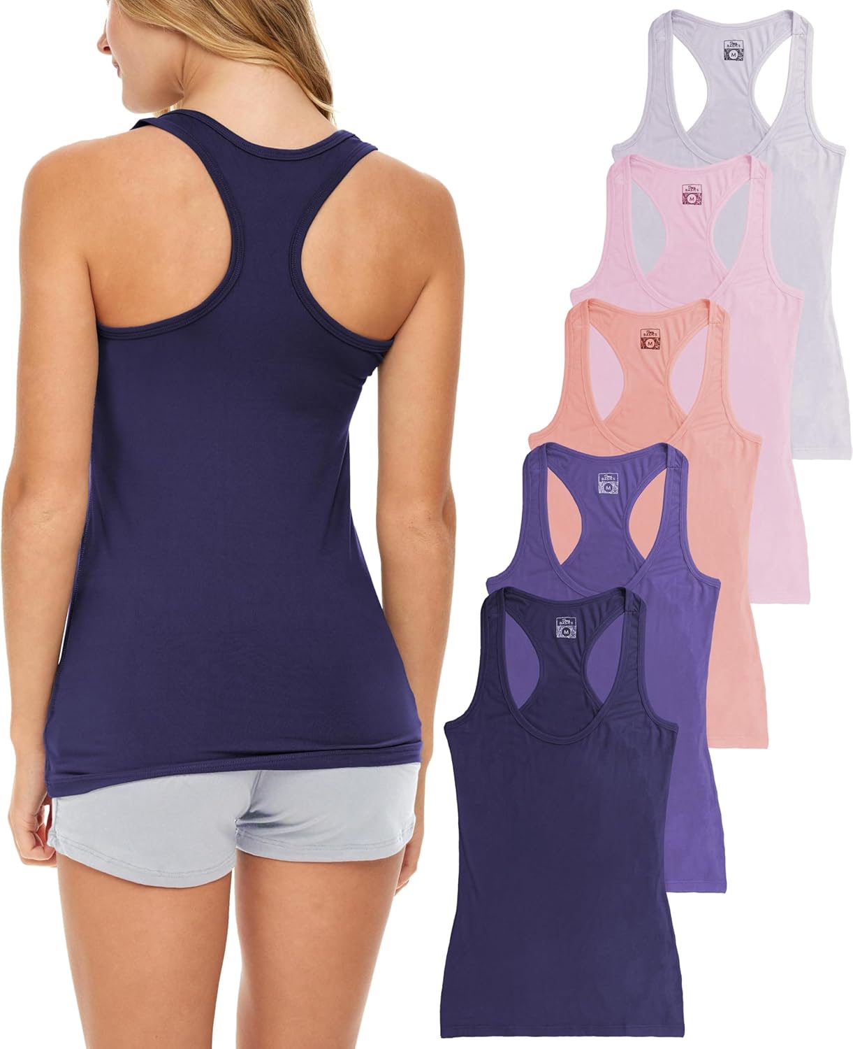Sexy Basics Women's 5 Pack Racerback PowerFlex Tank Tops Review