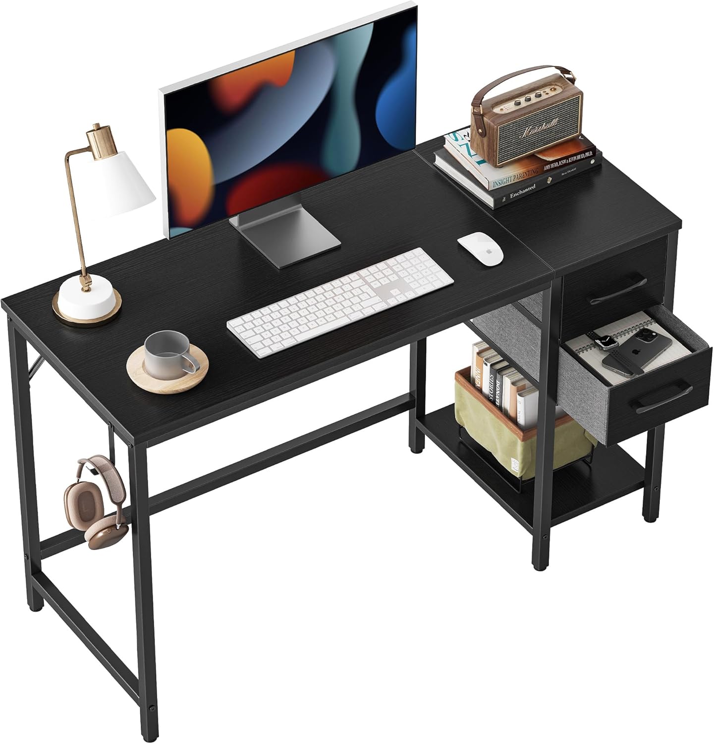 CubiCubi 47 Desk with 2 Drawers: Efficient Home Office Solution