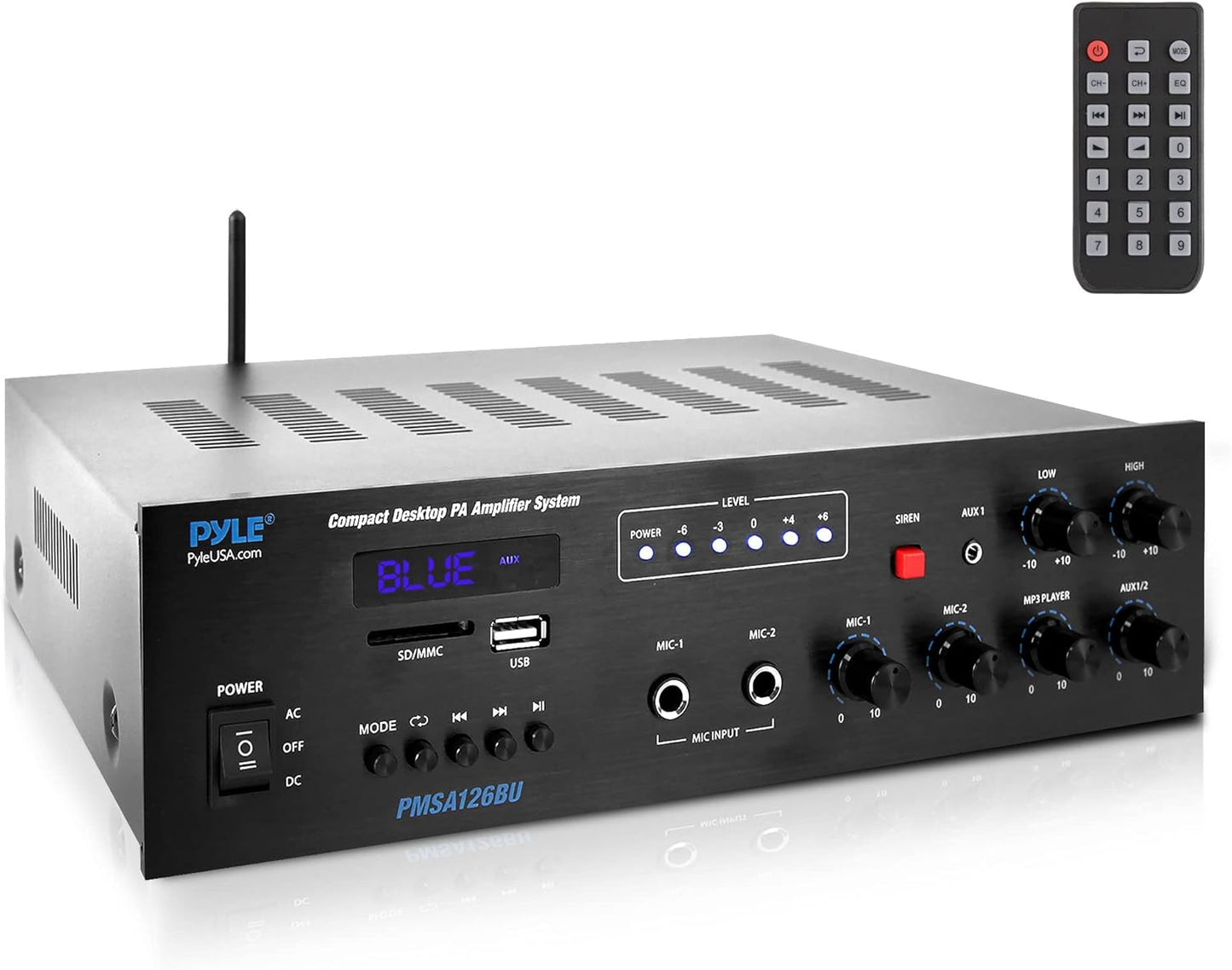 Pyle Wireless Bluetooth Public Address Amplifier for Home Use