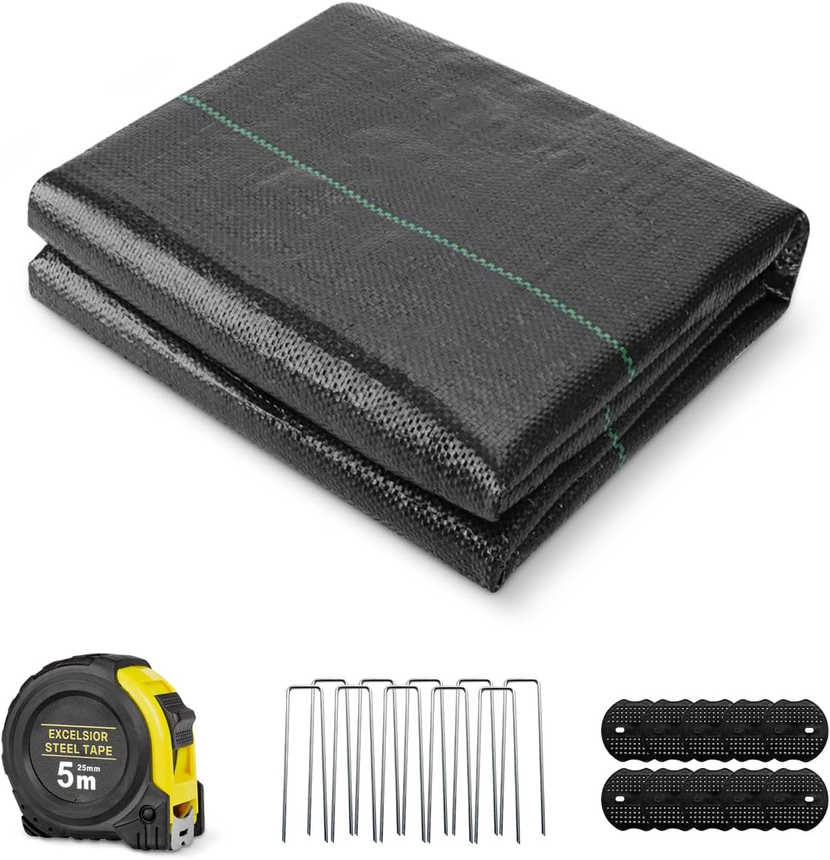6ftx100ft Heavy Duty Weed Barrier Landscape Fabric with Pegs