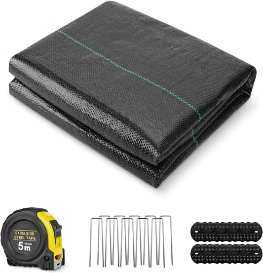 6ftx100ft Heavy Duty Weed Barrier Landscape Fabric with Pegs