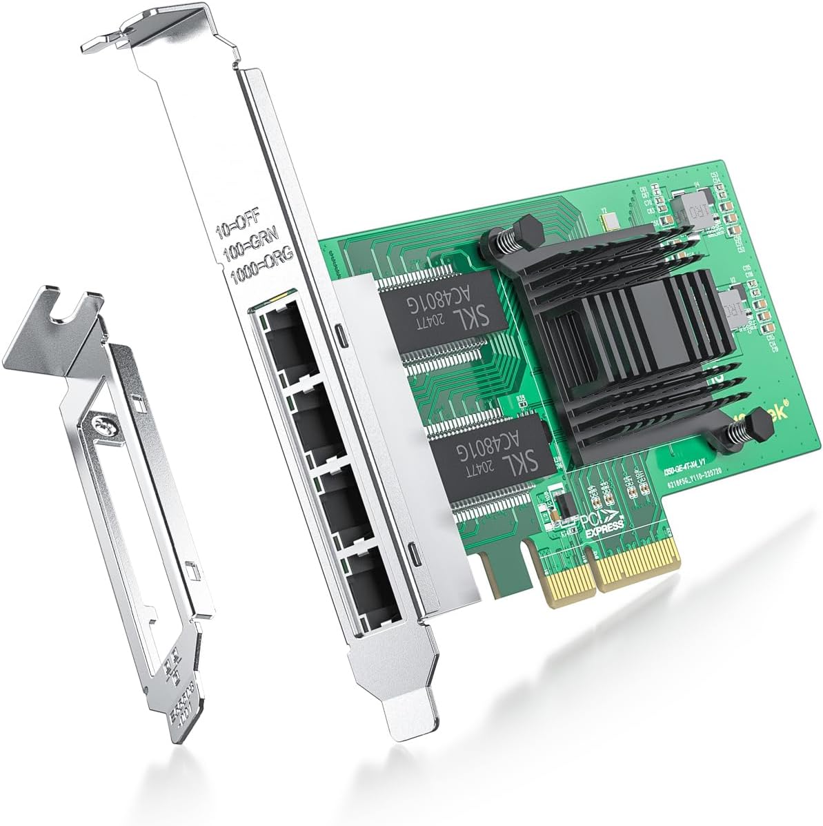 ipolex Intel I350-T4 Network Card: 4 Port Gigabit Ethernet Adapter