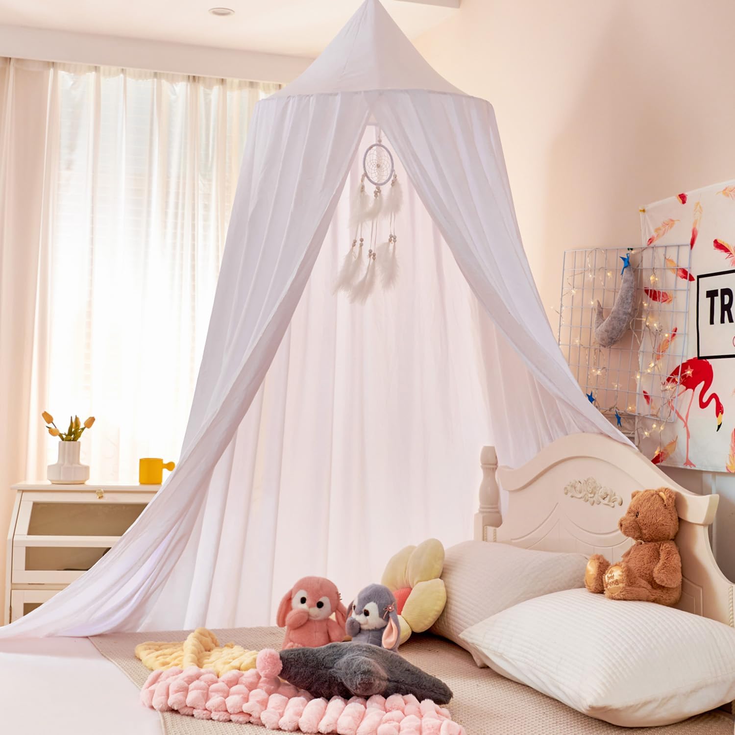 Dix-Rainbow Kids Bed Canopy: Dreamy Reading Nook