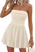 Summer Rompers For Women Strapless Tube Top Skort Romper