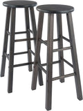 Winsome Element 2-Piece 29in Bar Stool Set - Stylish Oyster Gray