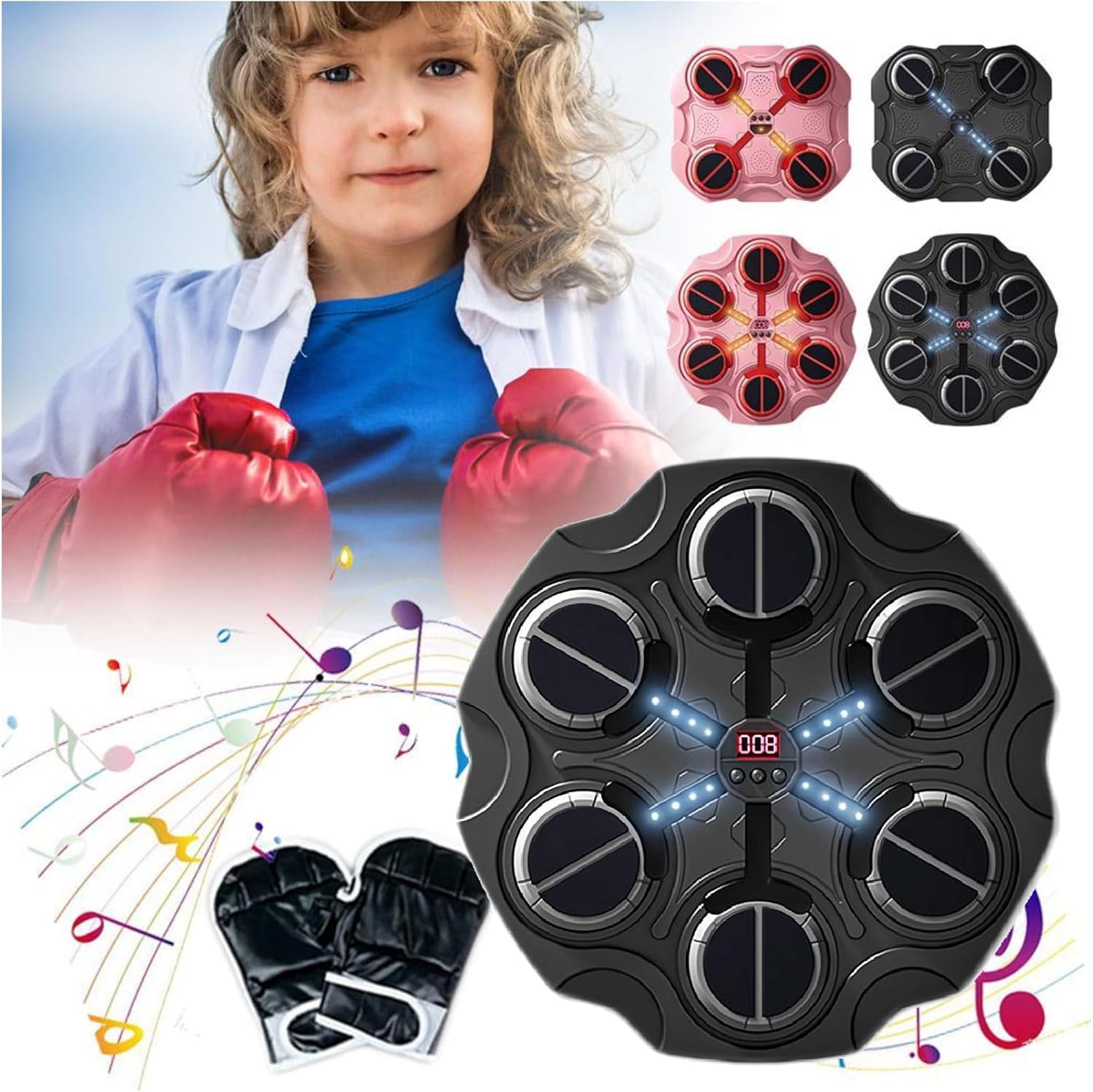 Ultimate Kids Smart Boxing Set: Bluetooth Music & Wall Target