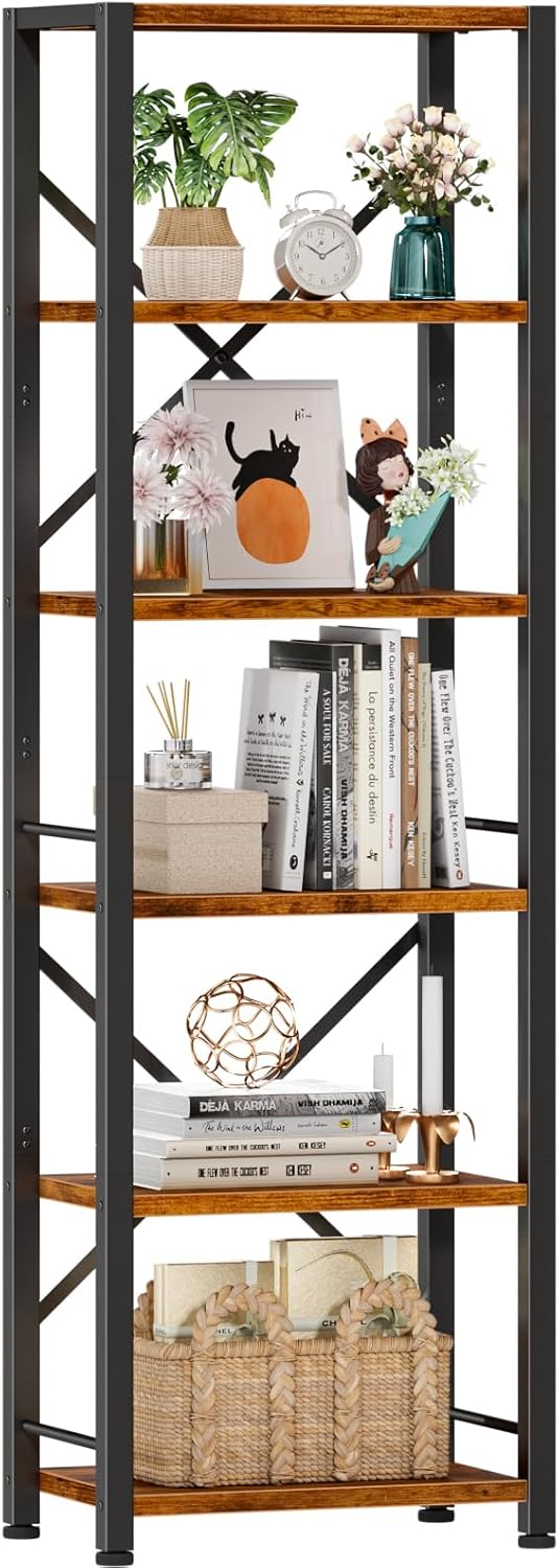 Furologee 6 Tier Tall Bookshelf for Stylish Home Organization