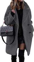 Women Faux Fur Sherpa Coat 2025 - Warm & Classic Knee-Length