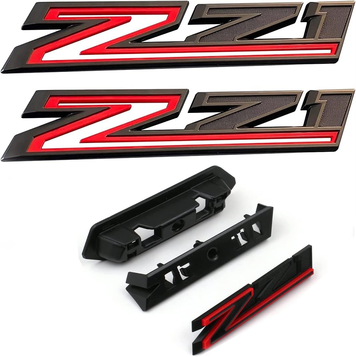 Set of 3 OEM Z71 Side Decals and Grille Badges for Silverado