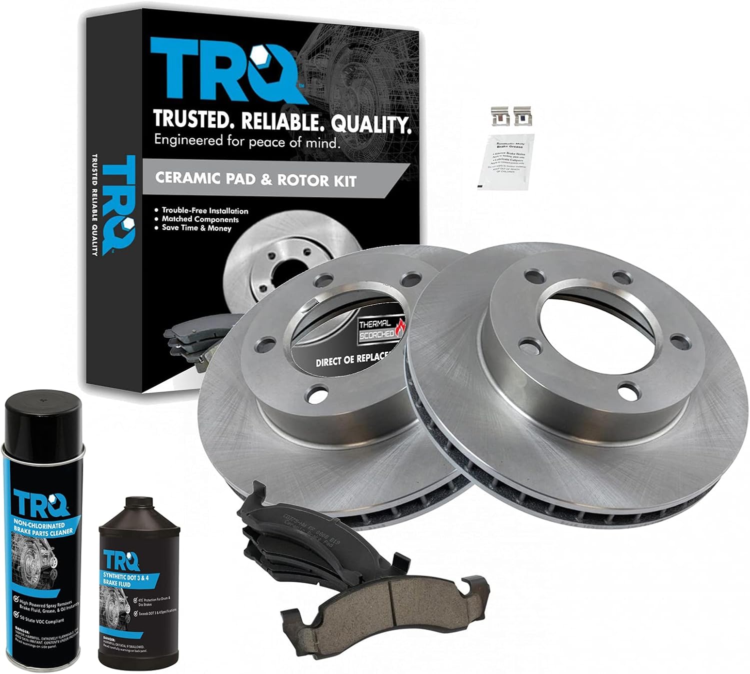 TRQ Front Brake Pad & Rotor Kit for 1987-1993 Ford Bronco F-150