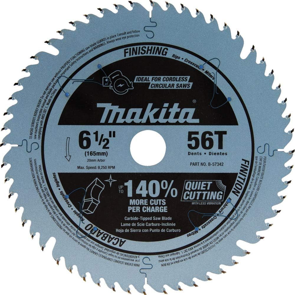 Makita B-57342 6-1/2in 56T Carbide-Tipped Plunge Saw Blade Review