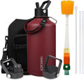 Insulated Water Bottle 128oz Sports Red - Triple Wall Vacuum