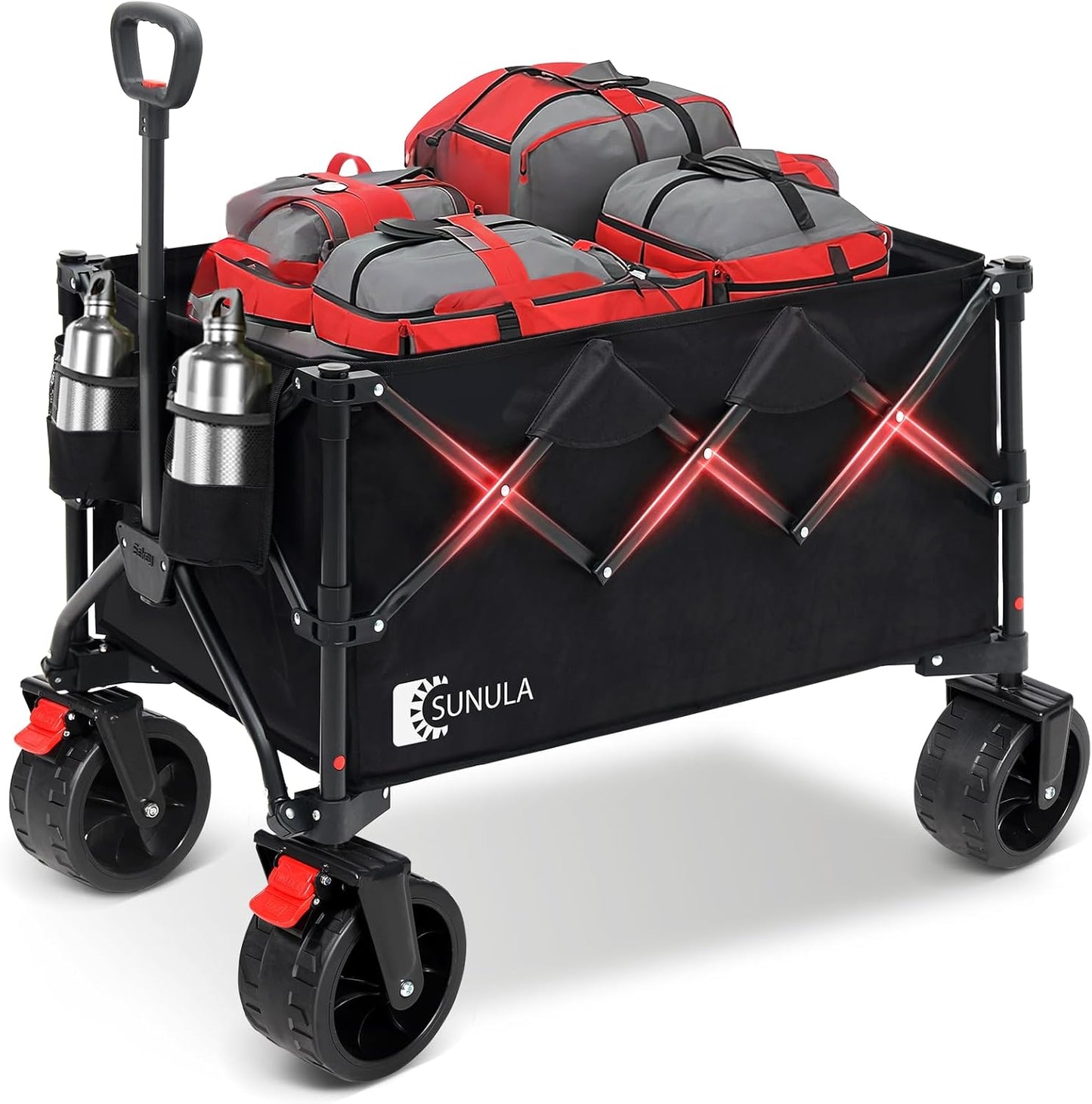 Collapsible Wagon Cart with 440lbs Capacity for Outdoor Use