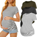 3 Pack Womens Maternity Shirts Crew Neck Short Sleeve