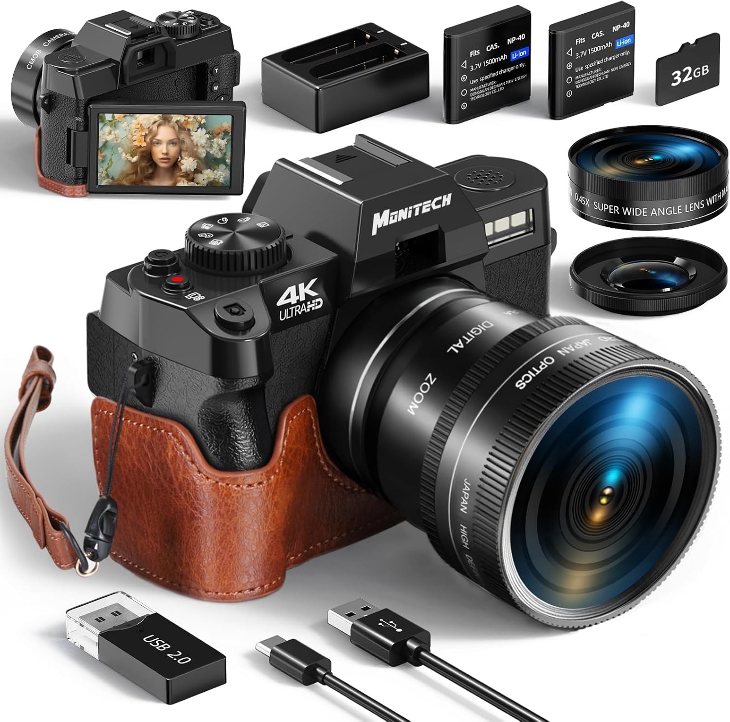 48MP Digital Camera for Photography and Vlogging with 4K Video