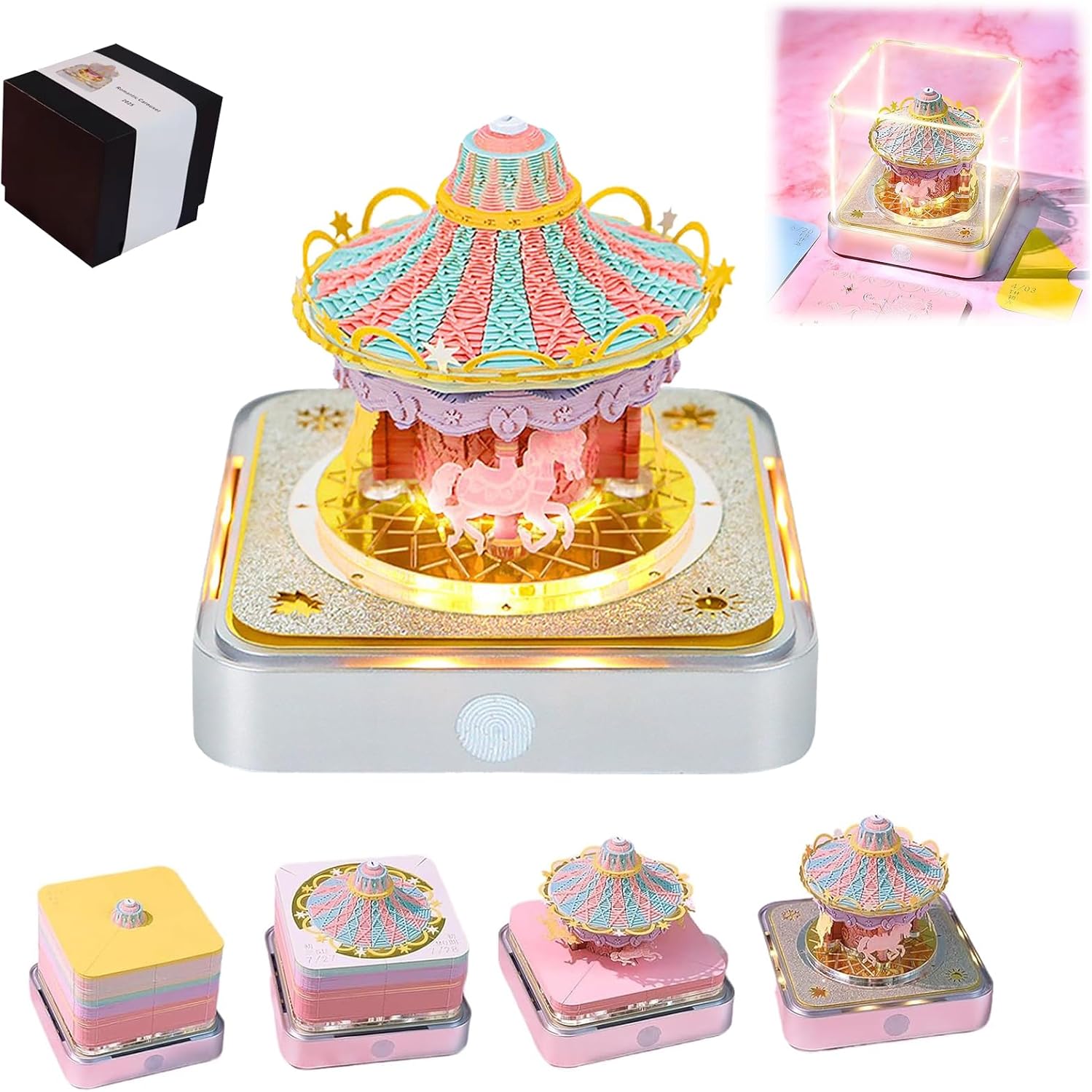 3D Calendar 2026 Desk Time Piece with LED Lights for Home Decor