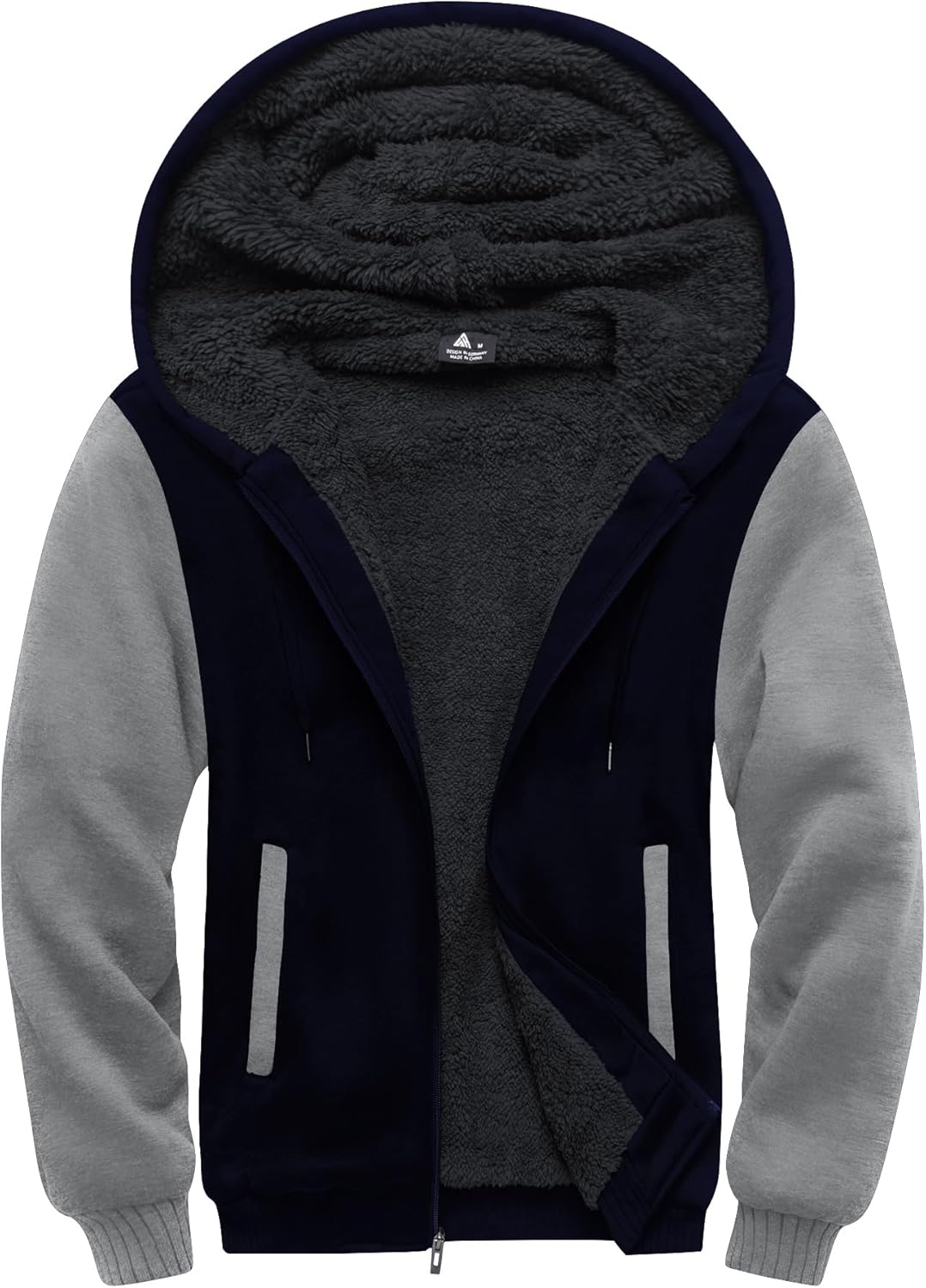 SCODI Heavyweight Fleece Hoodie for Men - Full Zip Sherpa Jacket