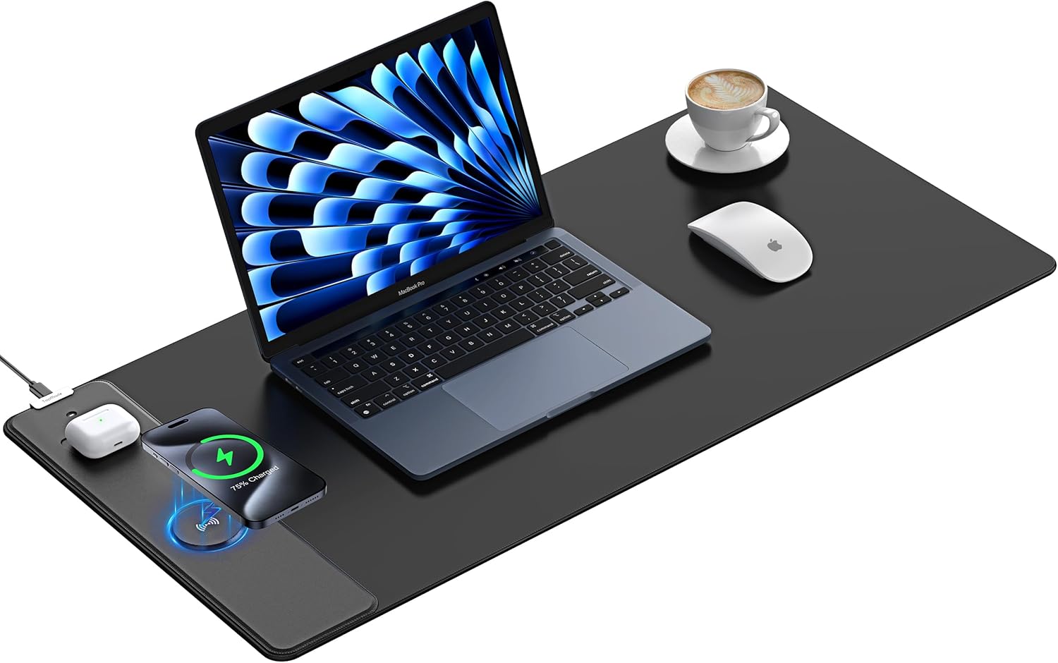 TopMade Wireless Charging Mouse Pad -  Ultra-Smooth Waterproof XXL Desk Mat