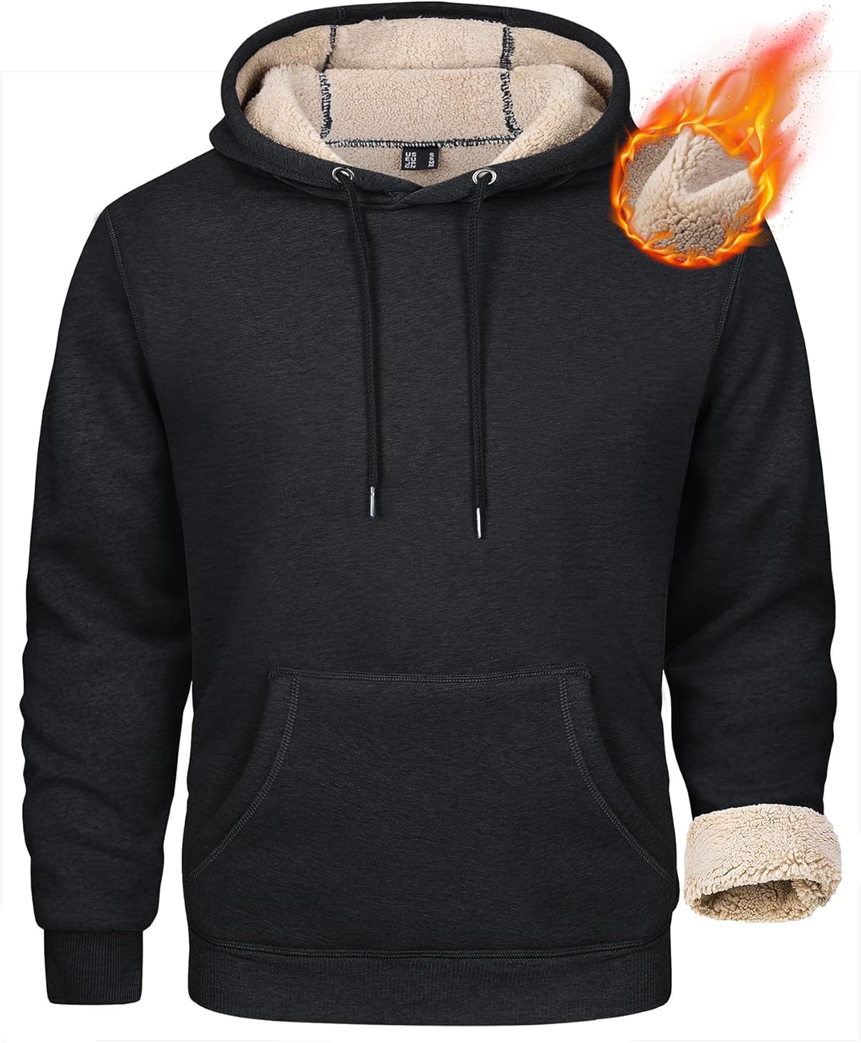 MAGCOMSEN Men's Heavy Hoodie Sherpa Fleece Pullover for Winter