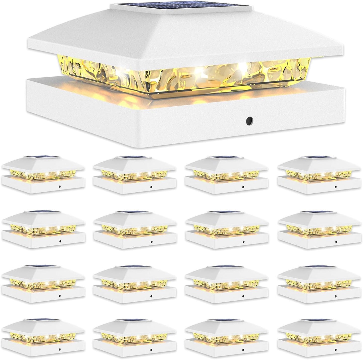 4x4 Solar Post Cap Light Set - Waterproof Outdoor Lighting