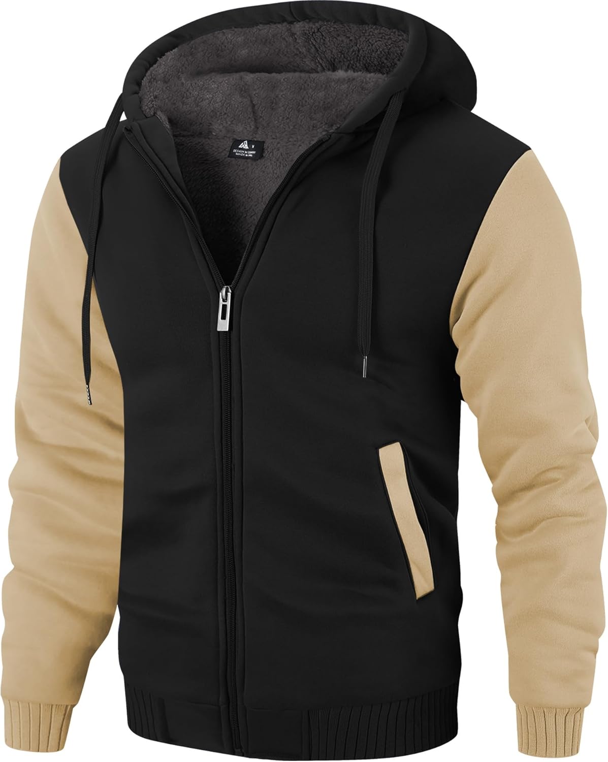 ZITY Men's Heavyweight Zip Up Hoodie for Cold Weather Comfort