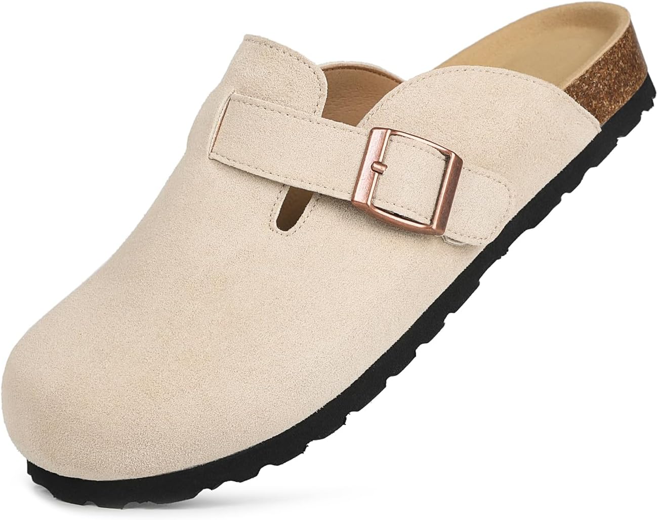 Dumalum Suede Clogs for Women and Men - Adjustable Slip-on Mules