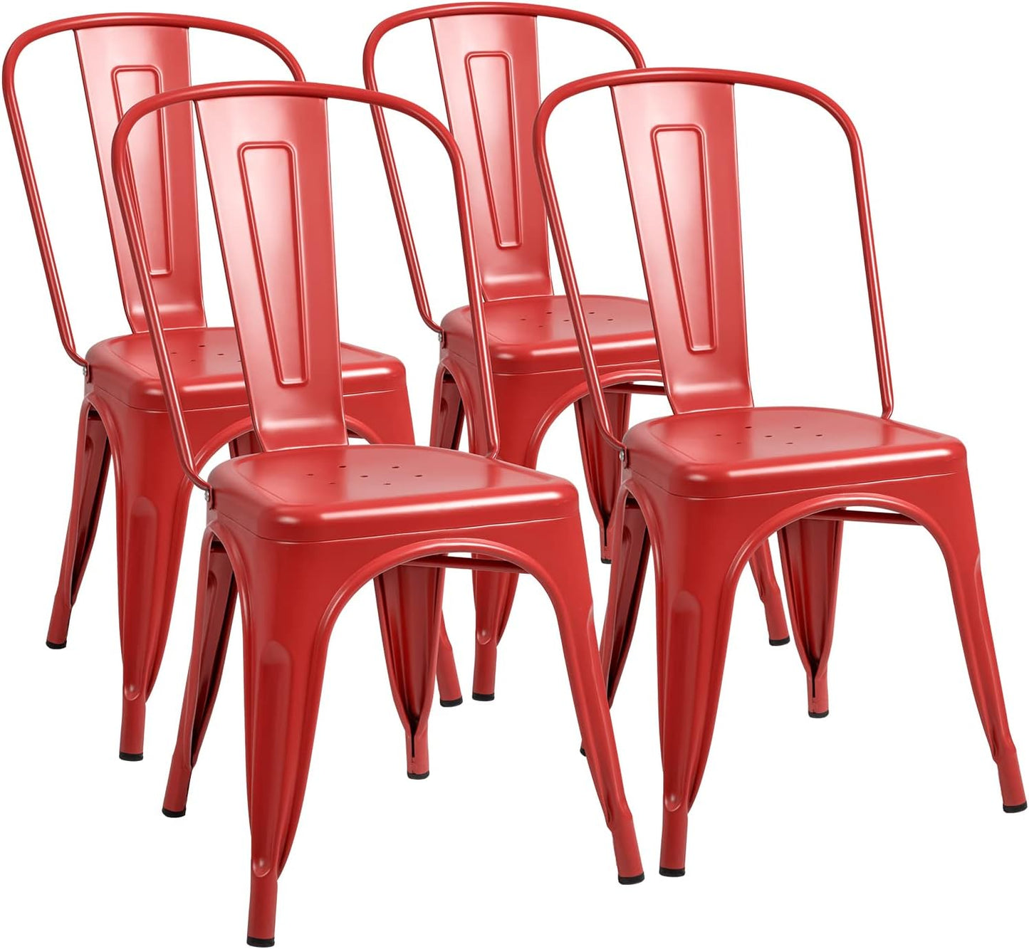 Furmax Metal Dining Chair Set of 4 for Indoor and Outdoor Use