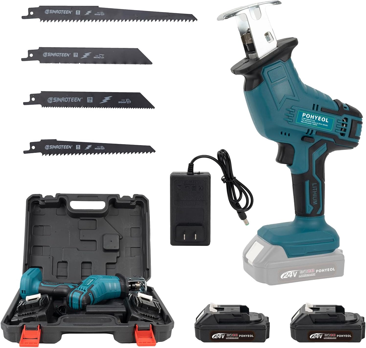 24V MAX Cordless One-Handed Reciprocating Saw for Wood Cutting