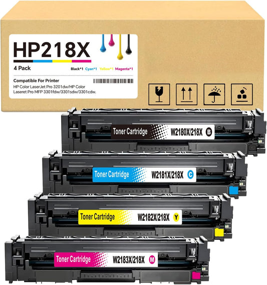 Nestink 218X High Yield Toner Cartridge Set for HP Color LaserJet Pro - Crisp Printing Results!
