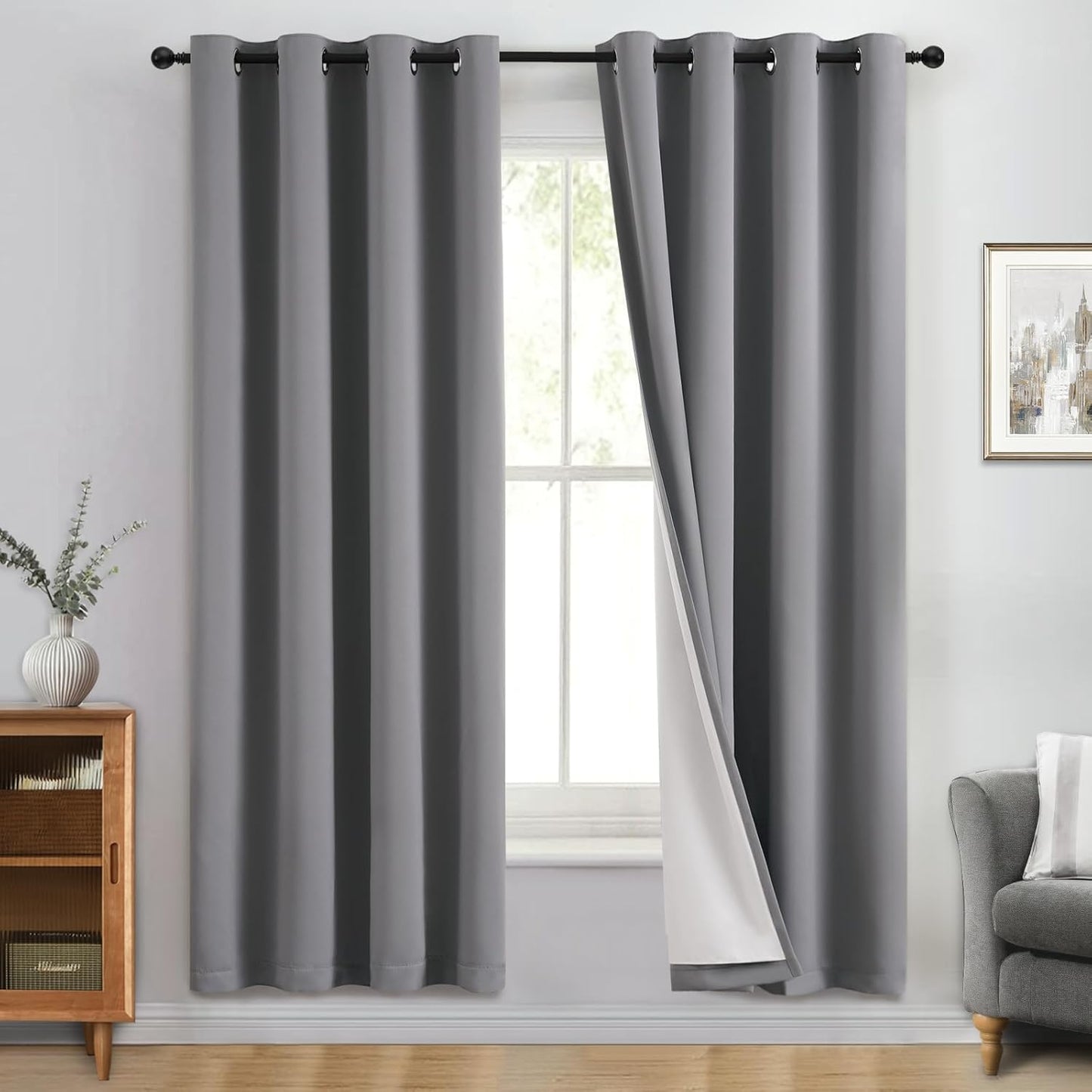 Yakamok 100% Blackout Curtain Panels for Total Light Control