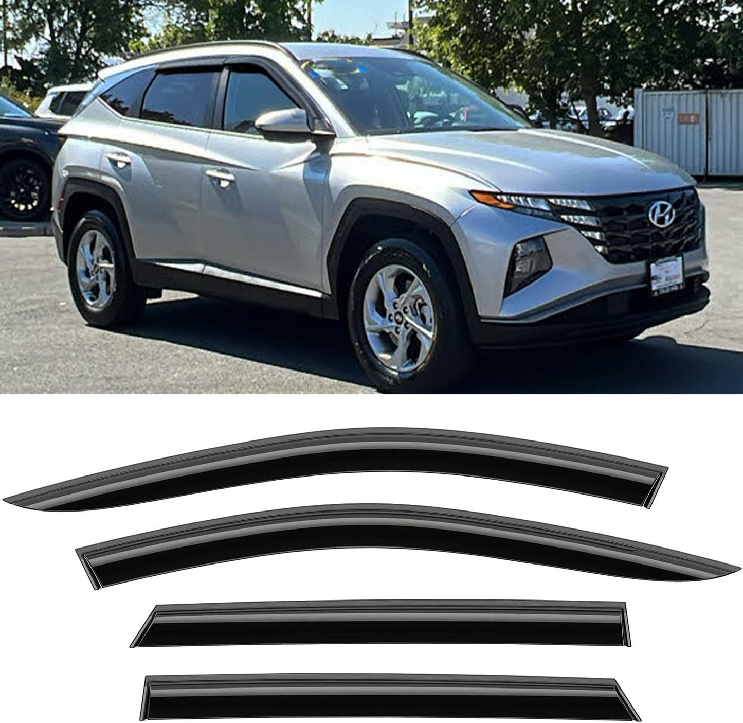 Durable Rain Guards Window Visor for Hyundai Tucson 2022-2024