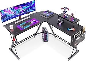 Casaottima L Shaped Gaming Desk with Large Monitor Stand