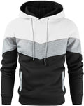 Men's Novelty Color Block Pullover Fleece Hoodie - Comfortable Warmth