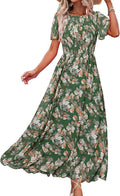 Simplee Womens Summer Floral Casual Maxi Dress - Flowy Chiffon Comfort