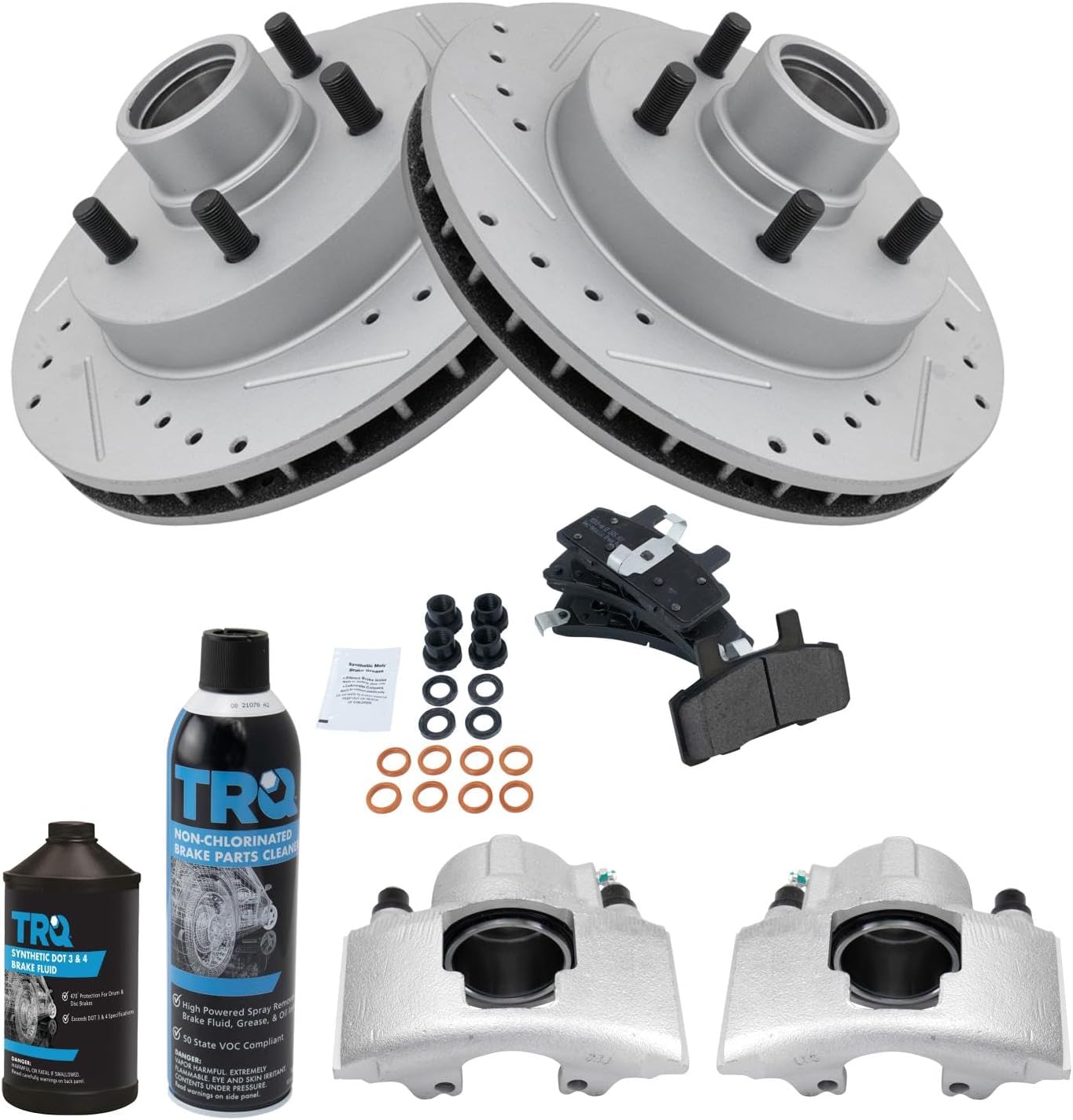 TRQ Front Brake Pad & Rotor Kit for 92-99 Chevrolet GMC Vehicles