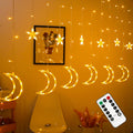Dazzle Bright Ramadan Curtain String Lights - Warm White Star Moon