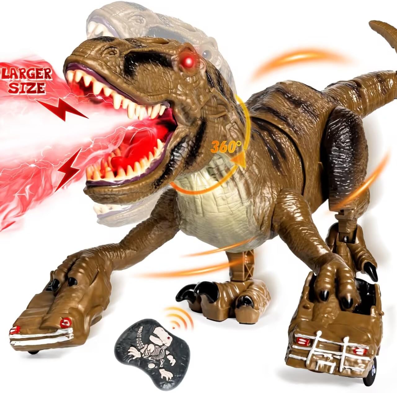 Remote Control Dinosaur Toys for Kids with 360 Swaying Head