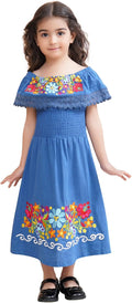 Mexican Dress for Girls Traditional Vestidos Mexicanos Red Embroidery