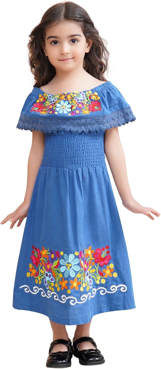 Mexican Dress for Girls Traditional Vestidos Mexicanos for Kids