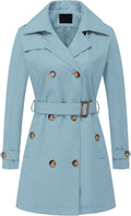 Chrisuno Women's Double Breasted Trench Coat - Mid-Length Belted makes