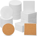 4 in Ceramic Coasters Blank Tiles - 50 Pack for Painting and Crafts