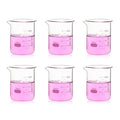 6pcs 500ml Thick Glass Beakers Set - Durable Lab Griffin Low Form