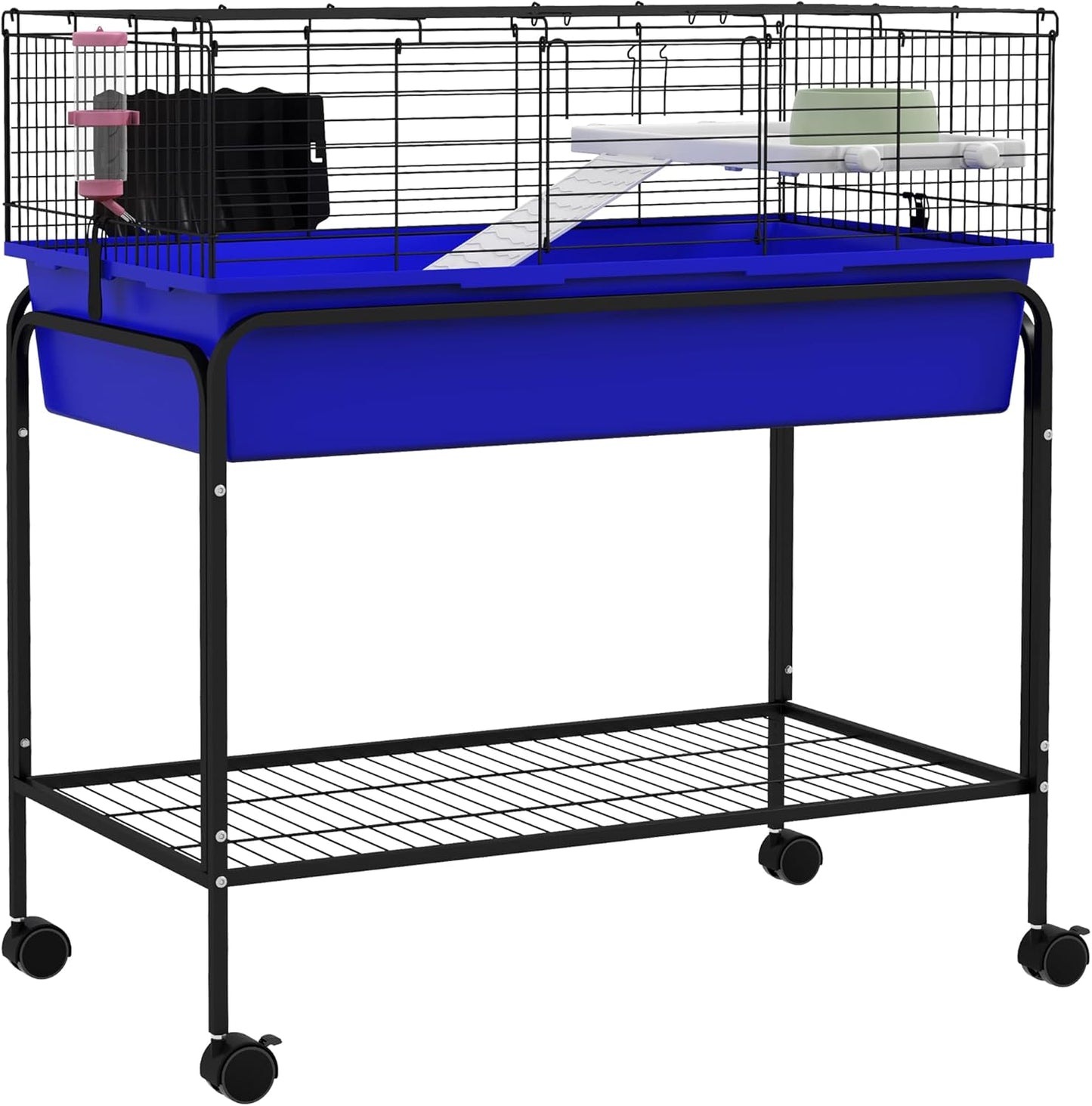 PawHut Two-Story Small Animal Cage with Wheels for Pets