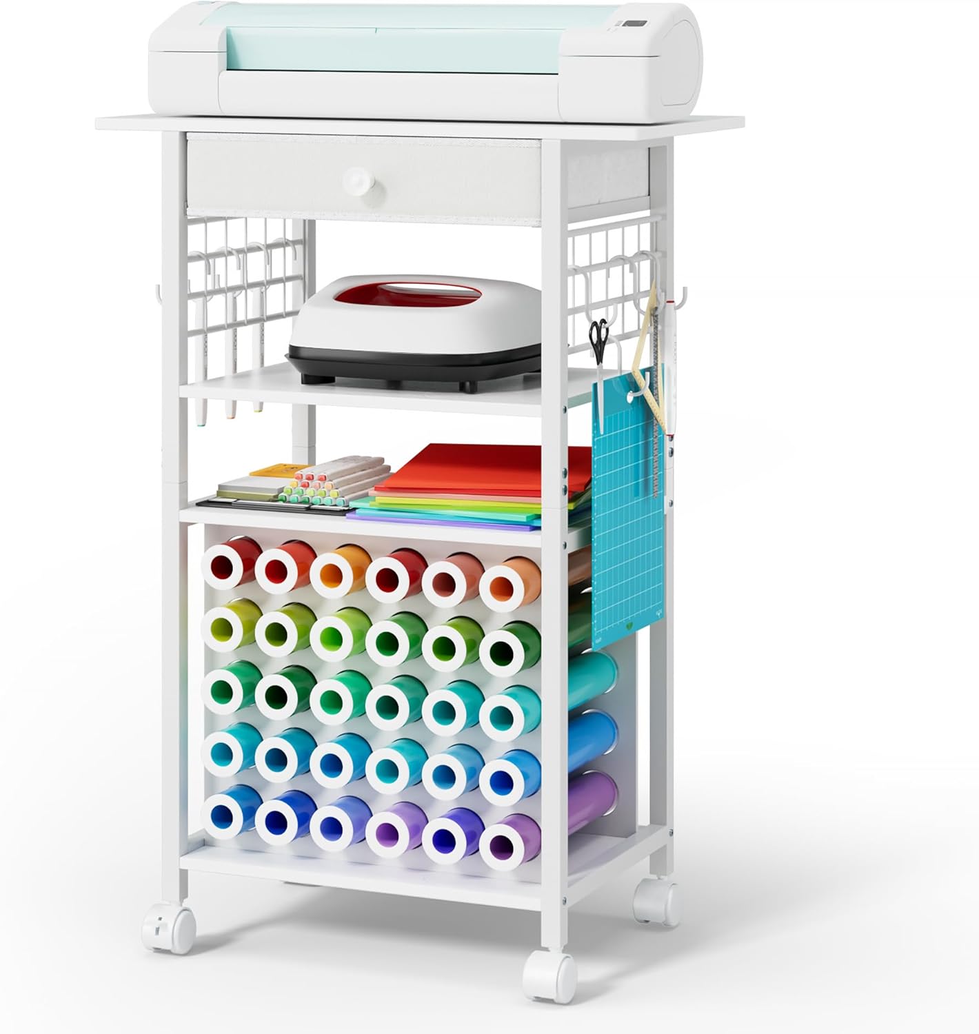 Craft Cart and Organizer Table for Cricut - Rolling Storage Solution
