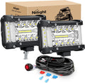 Nilight Side Shooter LED Light Bar 4.3 in Triple Row - Wide Beam